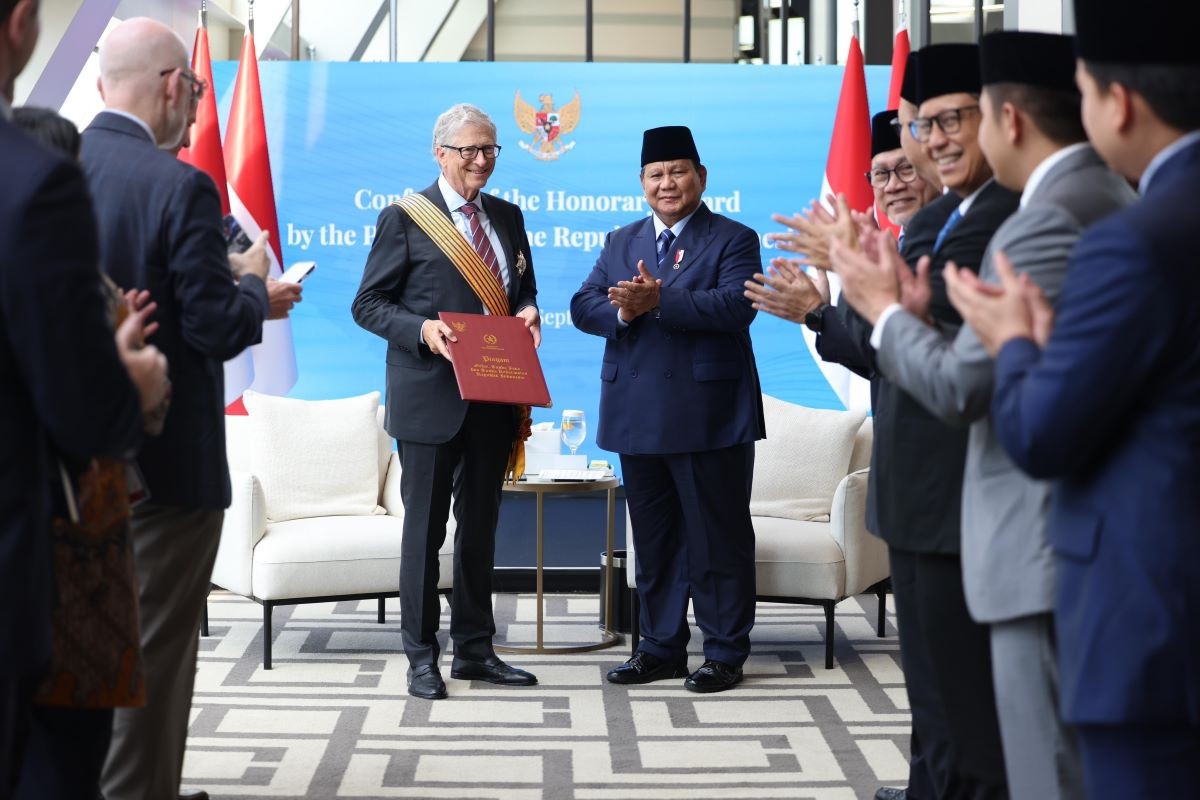 Prabowo Anugerahkan Bintang Jasa Utama ke Bill Gates Terkait Bantuan Riset hingga Vaksin. (Foto: Biro Pers Setpres)