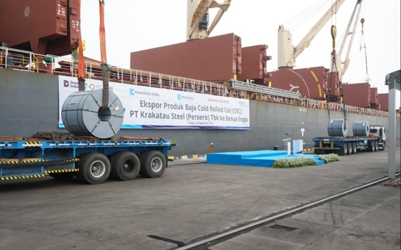 PT Krakatau Steel (Persero) Tbk (KRAS) mengekspor 54.247 ton Cold Rolled Coil (CRC) ke Spanyol. (Foto: Dok. KS Group)