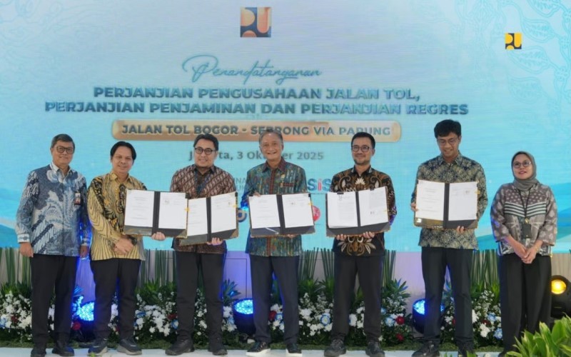 Proyek tol Bogor-Serpong via Parung akhirnya menemukan titik terang setelah PPJT disepakati antara investor dan pemerintah. (Foto: Dok. Kementerian PU)
