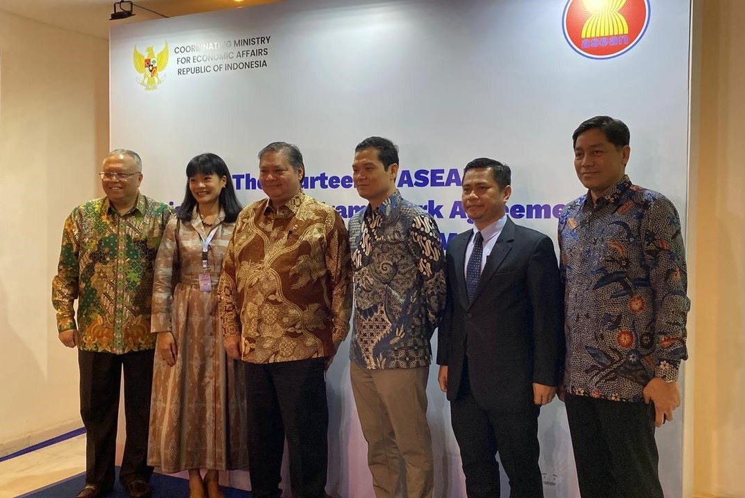 Airlangga: Implementasi DEFA Bisa Gandakan Ekonomi Digital ASEAN hingga USD2 Triliun. (Foto: Anggie Ariesta/Inews Media Group)