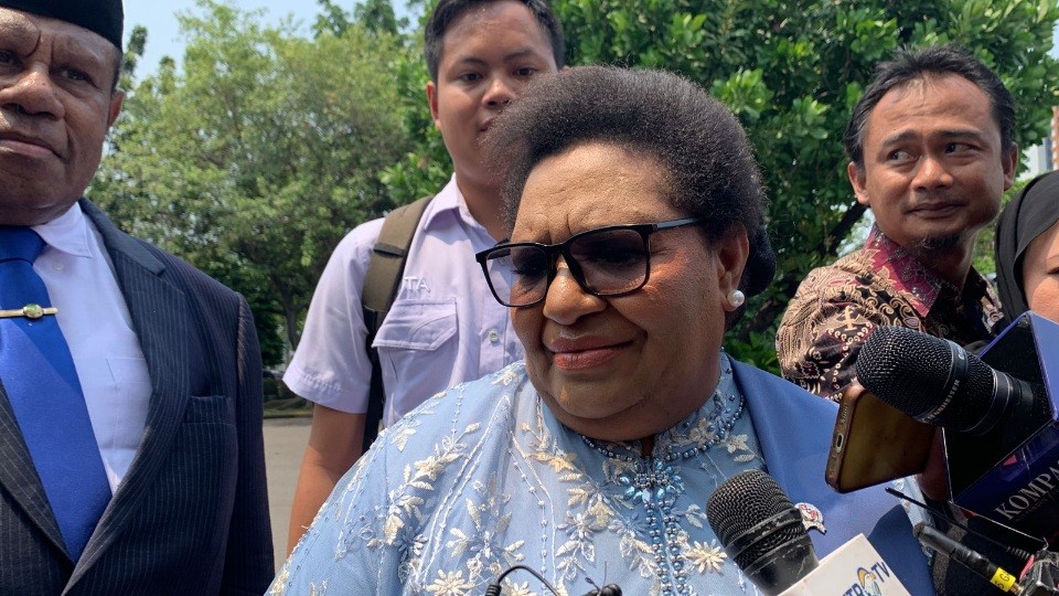 Ribka Haluk ke Istana, Bakal Dilantik Jadi Ketua Komite Percepatan Pembangunan Papua. (Foto: Binti/MNC Media Group)