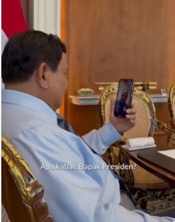 Prabowo Video Call Timnas Jelang Laga Lawan Arab: Selamat Berjuang. (Foto: Instagram Sekretariat Kabinet)