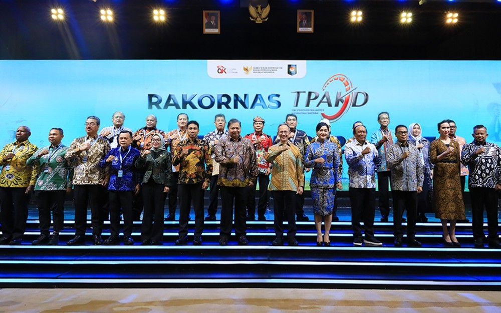 Menteri Koordinator Bidang Perekonomian Airlangga Hartarto di Rapat Koordinasi Nasional Tim Percepatan Akses Keuangan Daerah (Foto: OJK)