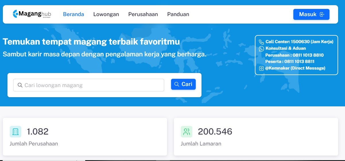 Ribuan Pelamar Serbu Situs MagangHub , Kemnaker Perpanjang Batas Waktu Pendaftaran. (Foto: situs Maganghub)
