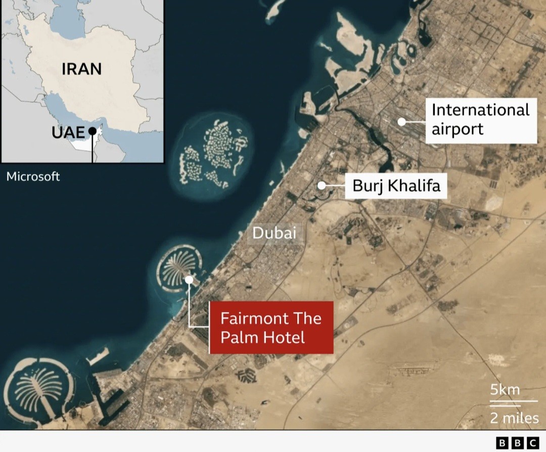 Hotel Mewah di Dubai Dihantam Serangan Balasan Iran (FOTO:Dok BBC)
