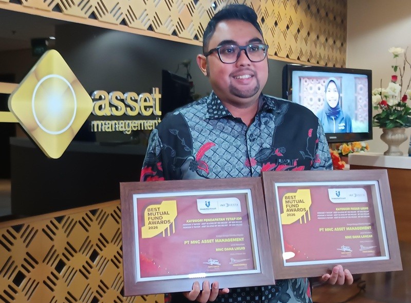 PT MNC Asset Management mencatatkan prestasi dengan meraih lima penghargaan dalam acara Best Mutual Fund Awards 2026. (Foto: iNews Media/Rohman Wibowo)