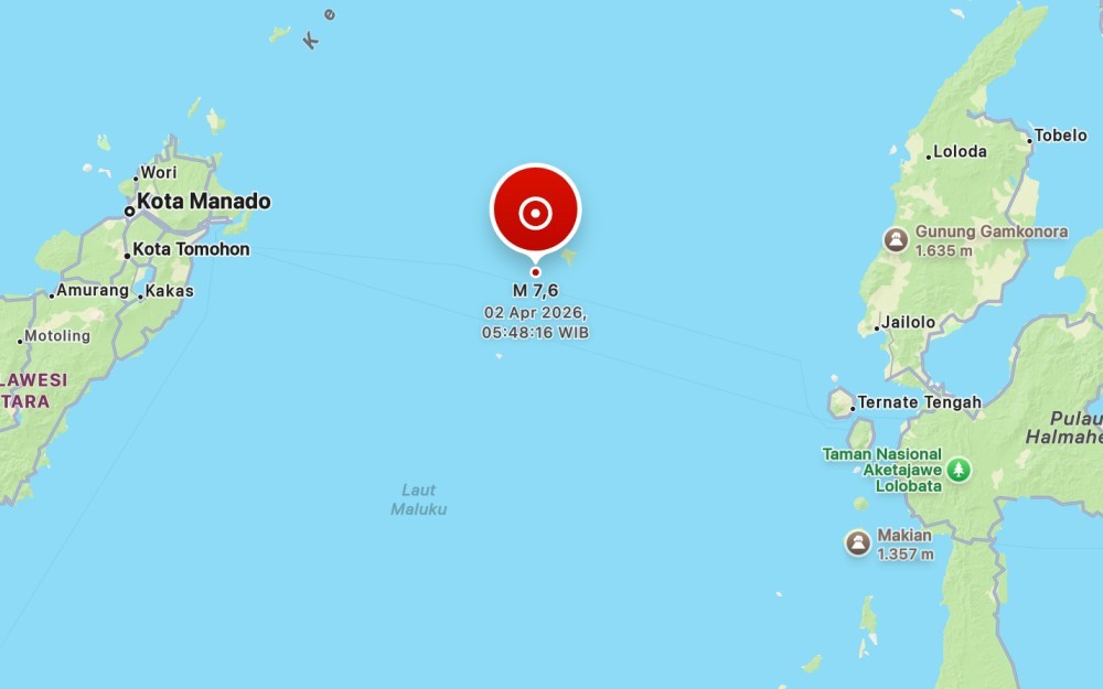Tsunami 0,3 Meter Terjang Halmahera Barat Usai Gempa Bumi Magnitudo 7,6 Bitung