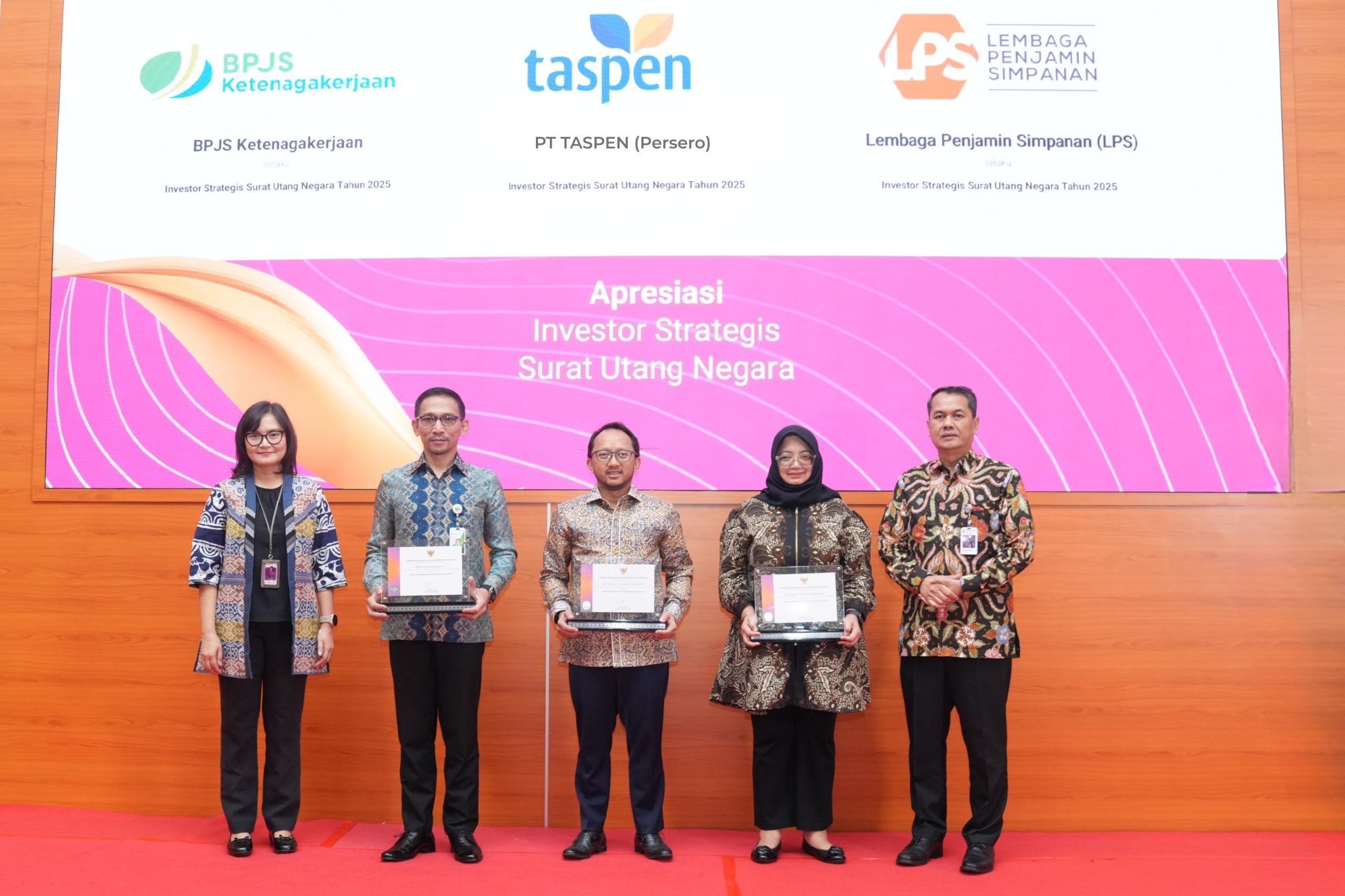 TASPEN Raih Penghargaan sebagai Investor Strategis Surat Utang Negara Tahun 2025. (Foto: Doc TASEPN)