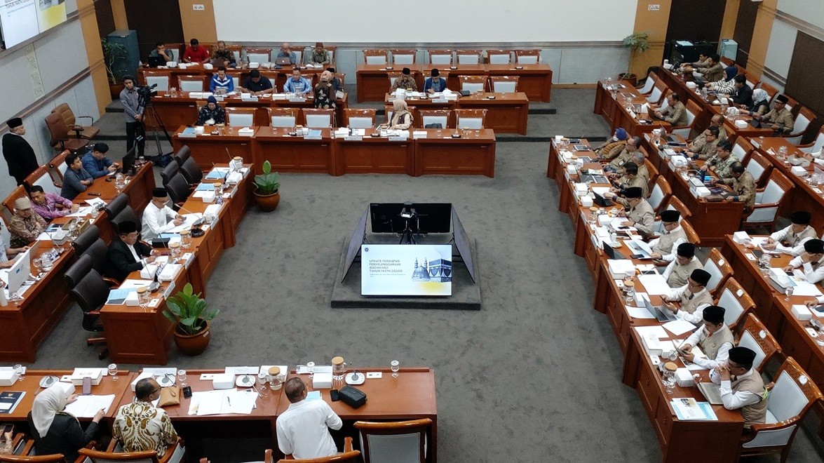 Menhaj Minta Persetujuan DPR soal Tambahan Biaya Penerbangan Haji Rp1,77 Triliun. (Foto Felldy/IMG)