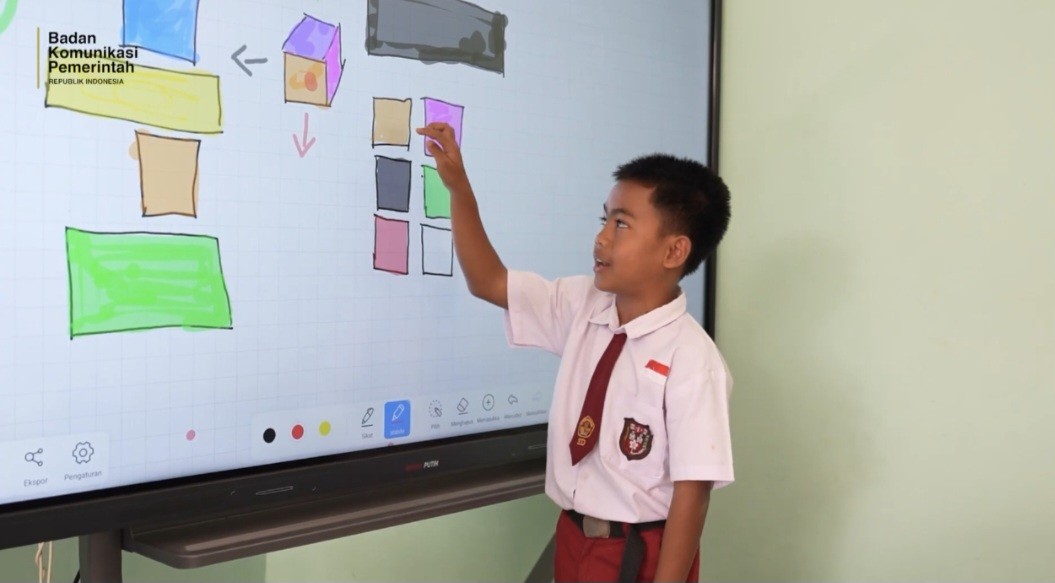 Guru di Bogor Beberkan Manfaat Papan Digital Interaktif: Murid Lebih Semangat dan Tak Bolos Sekolah (FOTO:Dok Ist)