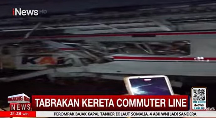 Kecelakaan KRL di Bekasi, KAI Fokus Penanganan di Lokasi. (Foto: iNews Media Group)