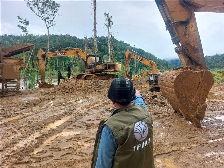 Kemenhut Lacak Pemodal Tambang Ilegal Nabire, 10 Alat Berat dan 7 WNA China Diamankan (FOTO:Dok Kemenhut)