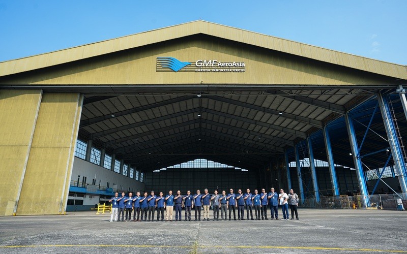 PT Garuda Maintenance Facility Aero Asia Tbk atau GMF (GMFI) resmi memanfaatkan fasilitas perawatan pesawat di Bandar Udara Pondok Cabe. (Foto: Ist)