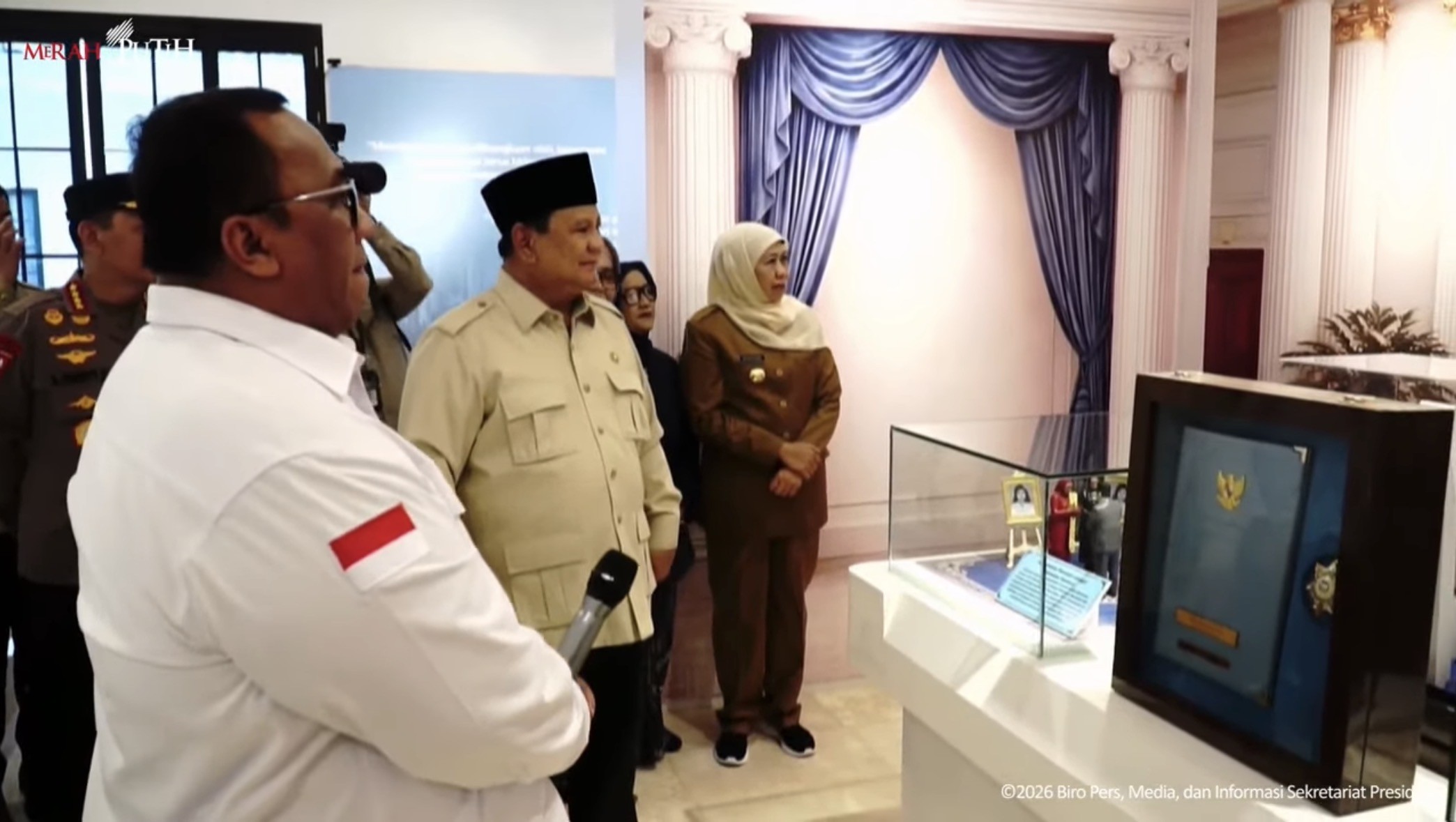 Prabowo Tiba di Museum dan Rumah Singgah Marsinah (FOTO:Dok Tangkap Layar YouTube BPMI Setpres)