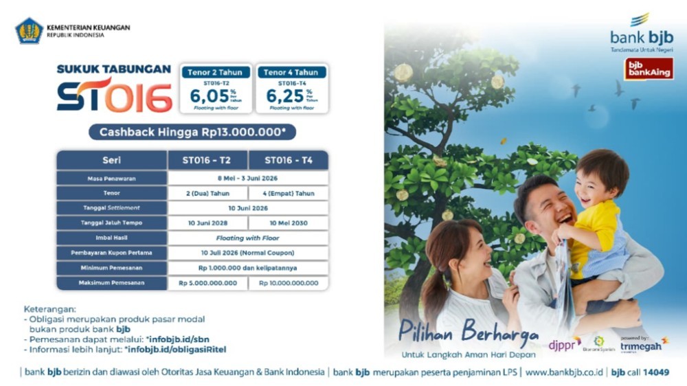 Bank bjb Tawarkan ST016, Investasi Syariah dengan Imbal Hasil Menarik