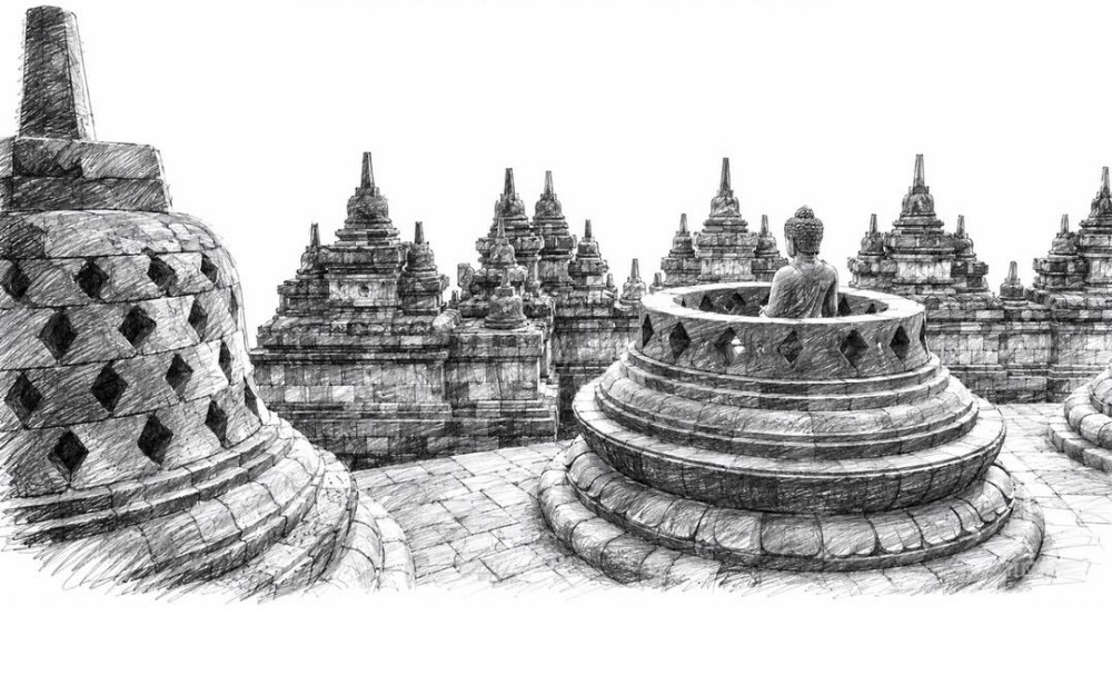 Unggah Sketsa Candi Borobudur, Presiden Prabowo Ucapkan Selamat Hari Raya Waisak 2570 BE