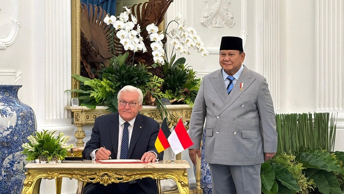 Junjung Tinggi Perdamaian, RI-Jerman Sepakat Konflik Harus Diselesaikan lewat Perundingan. (Foto Binti M/IMG)
