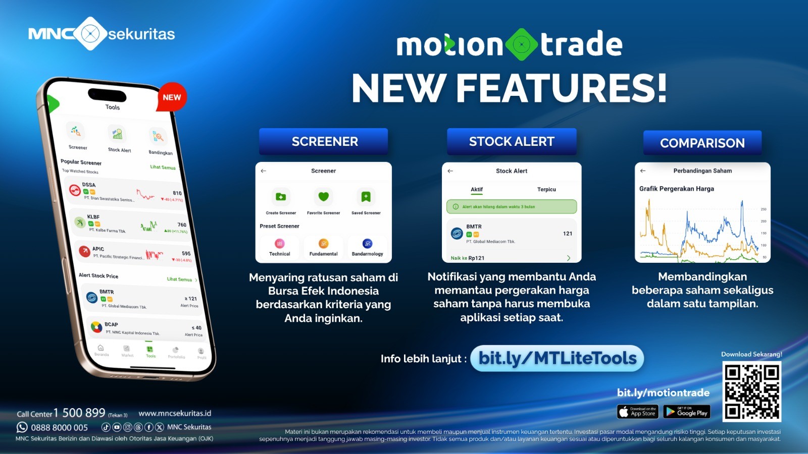 MNC Sekuritas Hadirkan Fitur Screener, Stock Alert, dan Comparison di MotionTrade Lite. (Foto: iNews Media Group)