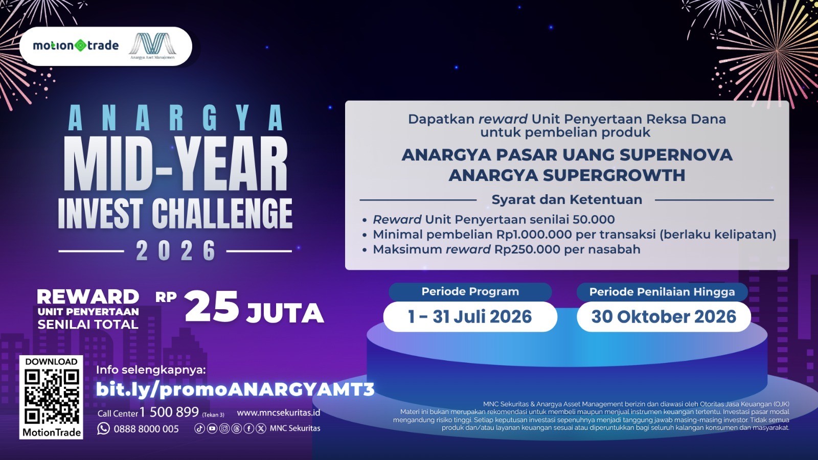 Di Motion Trade, Anargya Asset Management Bikin Challenge dengan Total Reward Rp25 Juta. Foto: MNC Sekuritas.