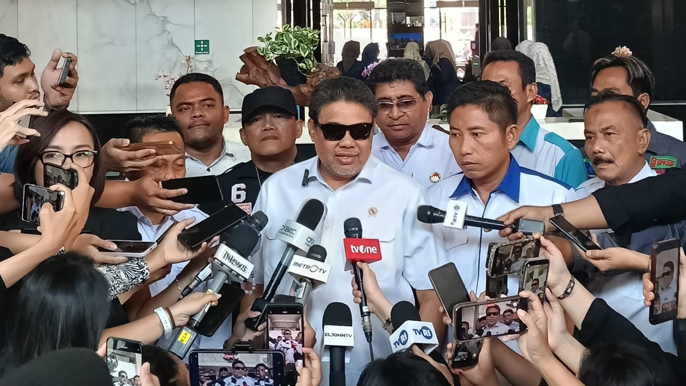 Bertemu Purbaya, Said Iqbal Ungkap Sinyal Positif Penyesuaian Pajak JHT. Foto: iNews Media Group/Rohman Wibowo.