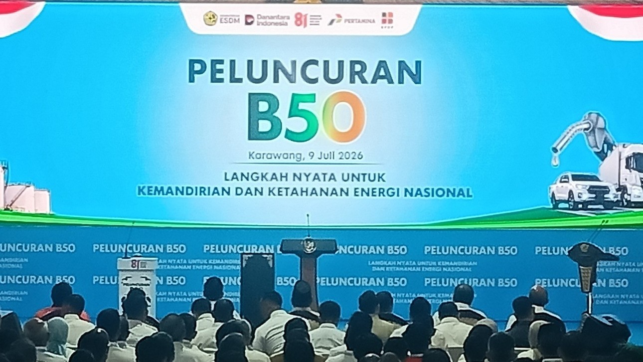 Luncurkan BBM Baru B50, Prabowo Tiba di Rest Area KM 57 Tol Japek. (Foto Felldy/IMG)