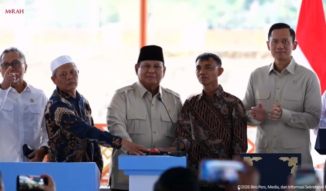 Prabowo Resmikan Lima Bendungan, Telan Anggaran Hampir Rp9,79 Triliun. (Foto: Youtube Sekretariat Presiden)