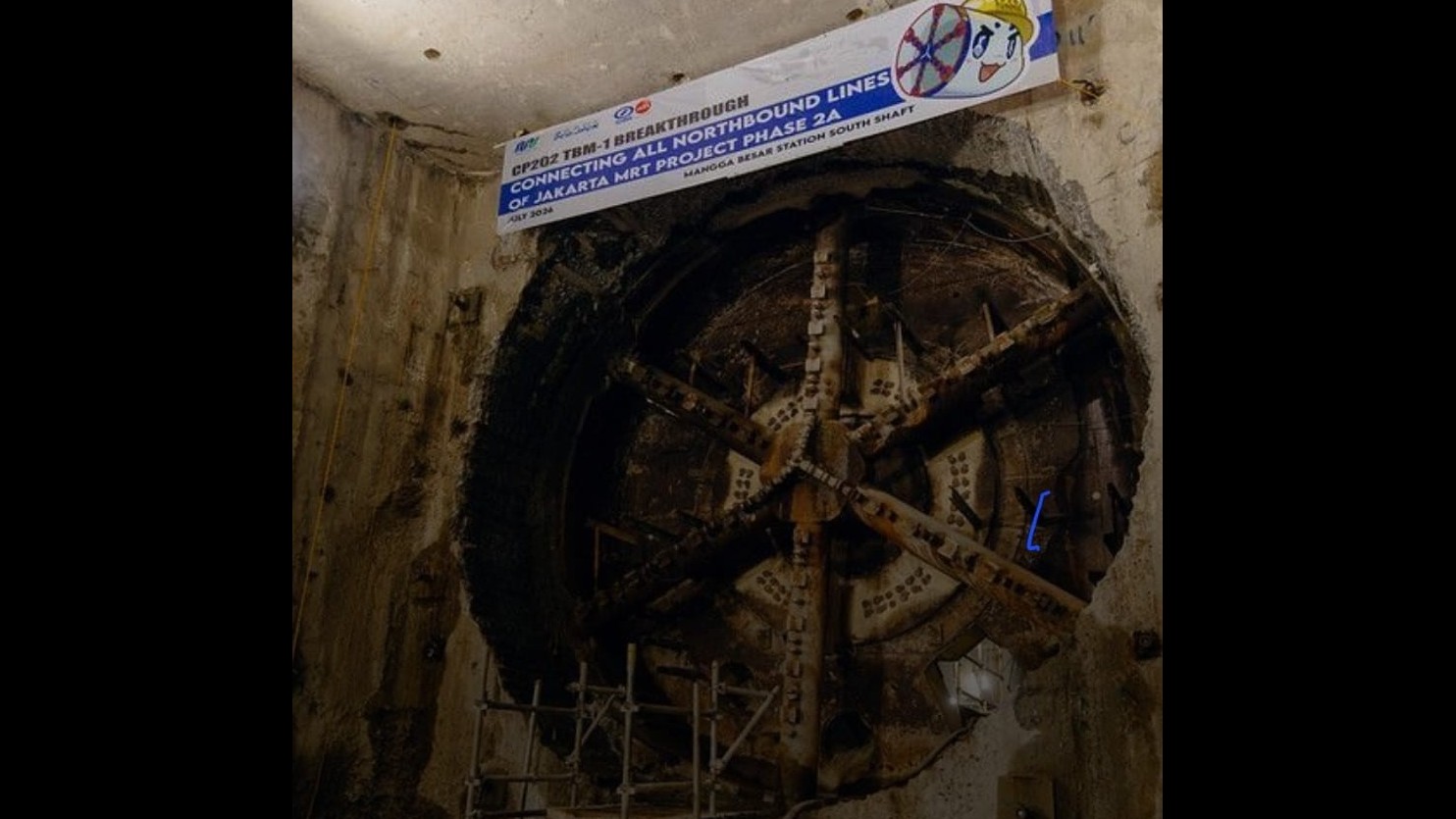 Terowongan Arah Utara MRT Jakarta Bundaran HI-Kota Rampung Digali, Kedalaman Tembus 28 Meter. (Foto Istimewa)