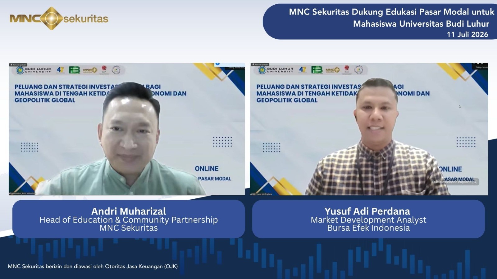 MNC Sekuritas Dukung Edukasi Pasar Modal untuk Mahasiswa Universitas Budi Luhur (Foto: Doc MNC Sekuritas)