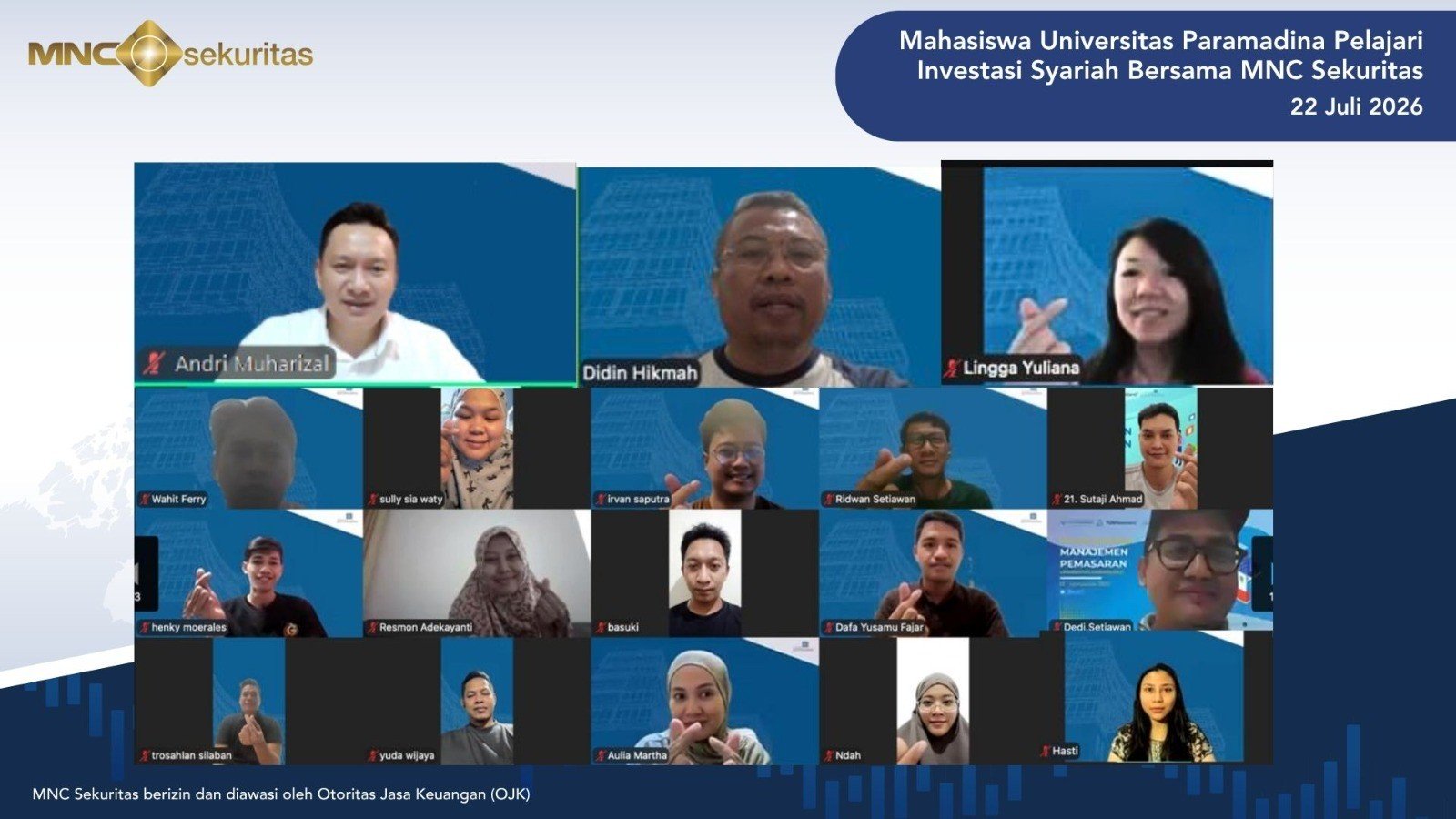 Mahasiswa Universitas Paramadina Pelajari Investasi Syariah Bersama MNC Sekuritas. (Foto: Ilustrasi)