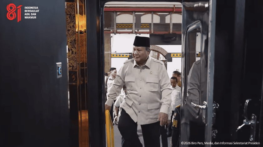 Prabowo Jajal Naik Kereta Api Nusantara Explorer untuk Pertama Kalinya. (Foto: Sekretariat Presiden)