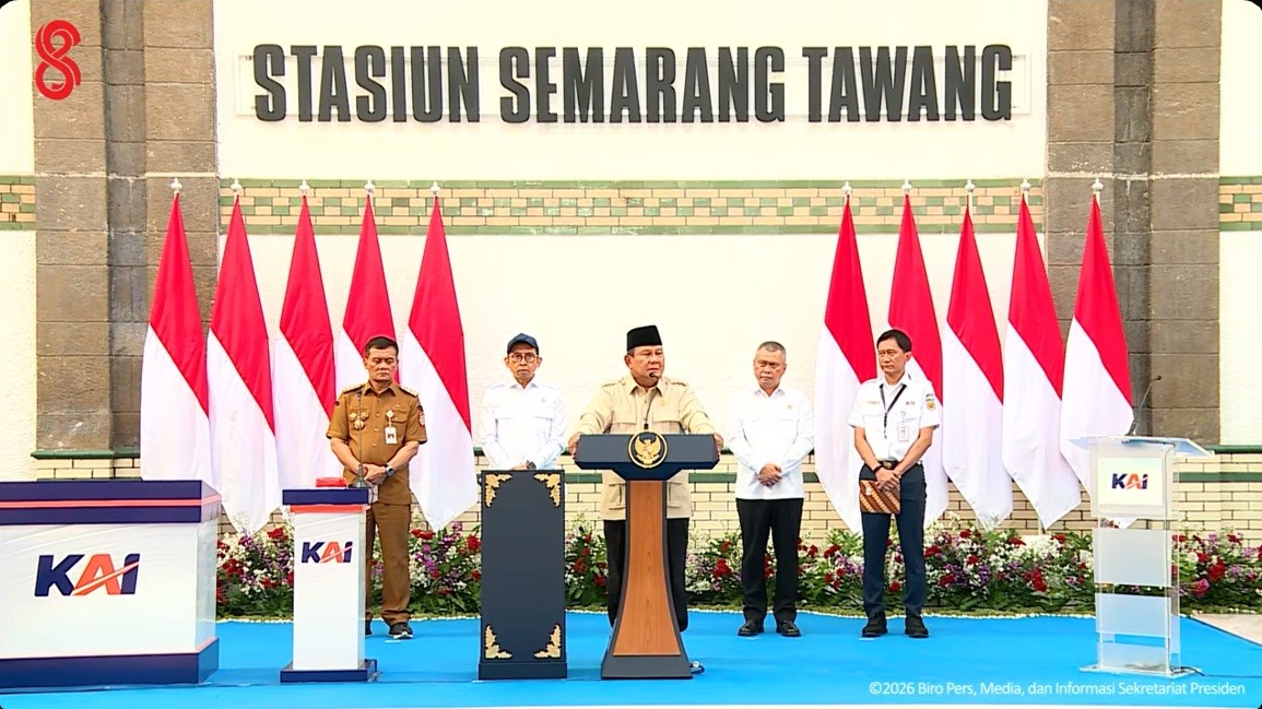 Resmikan Revitalisasi Stasiun Semarang Tawang, Prabowo: Kita Jaga Memori Perjalanan Sejarah. (Foto Tangkapan Layar YouTube)