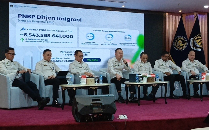 Ditjen Imigrasi mencatatkan Penerimaan Negara Bukan Pajak (PNBP) sebesar Rp6,54 triliun hingga 10 Agustus 2026. (Foto: iNews Media/Nur Khabibi)