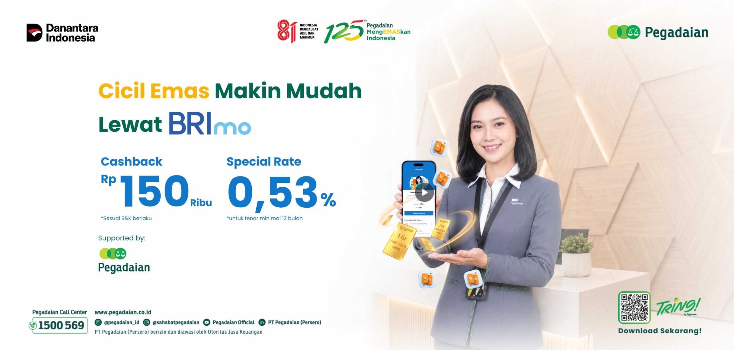 Makin Praktis, Kini Cicil Emas Bisa Langsung Lewat Aplikasi BRImo (FOTO:Dok BRI)