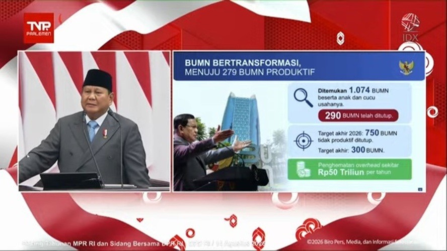 Presiden Prabowo Subianto mengatakan, pemerintahannya akan melakukan restrukturisasi BUMN secara besar-besaran. (Foto: Ist)