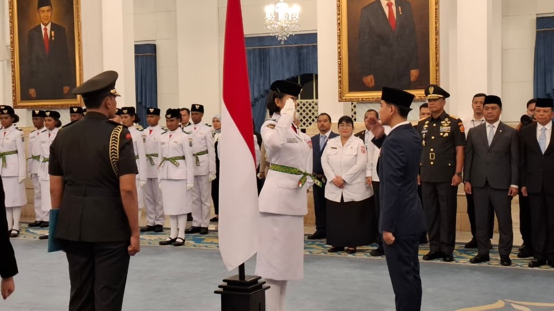 Daftar Nama 76 Paskibraka Nasional 2026 yang Bertugas pada HUT ke-81 RI di Istana Negara. (Foto Riyan Rizki/IMG)
