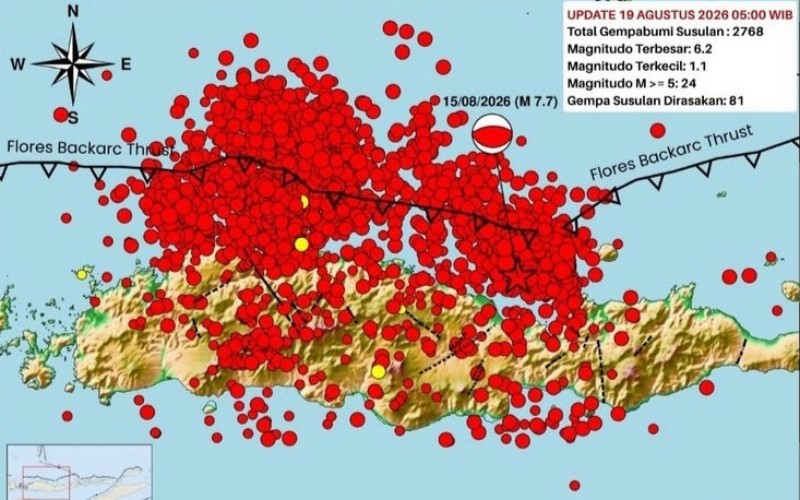 2.768 Gempa Susulan Guncang NTT, BMKG: Akan Berakhir 3 hingga 4 Pekan