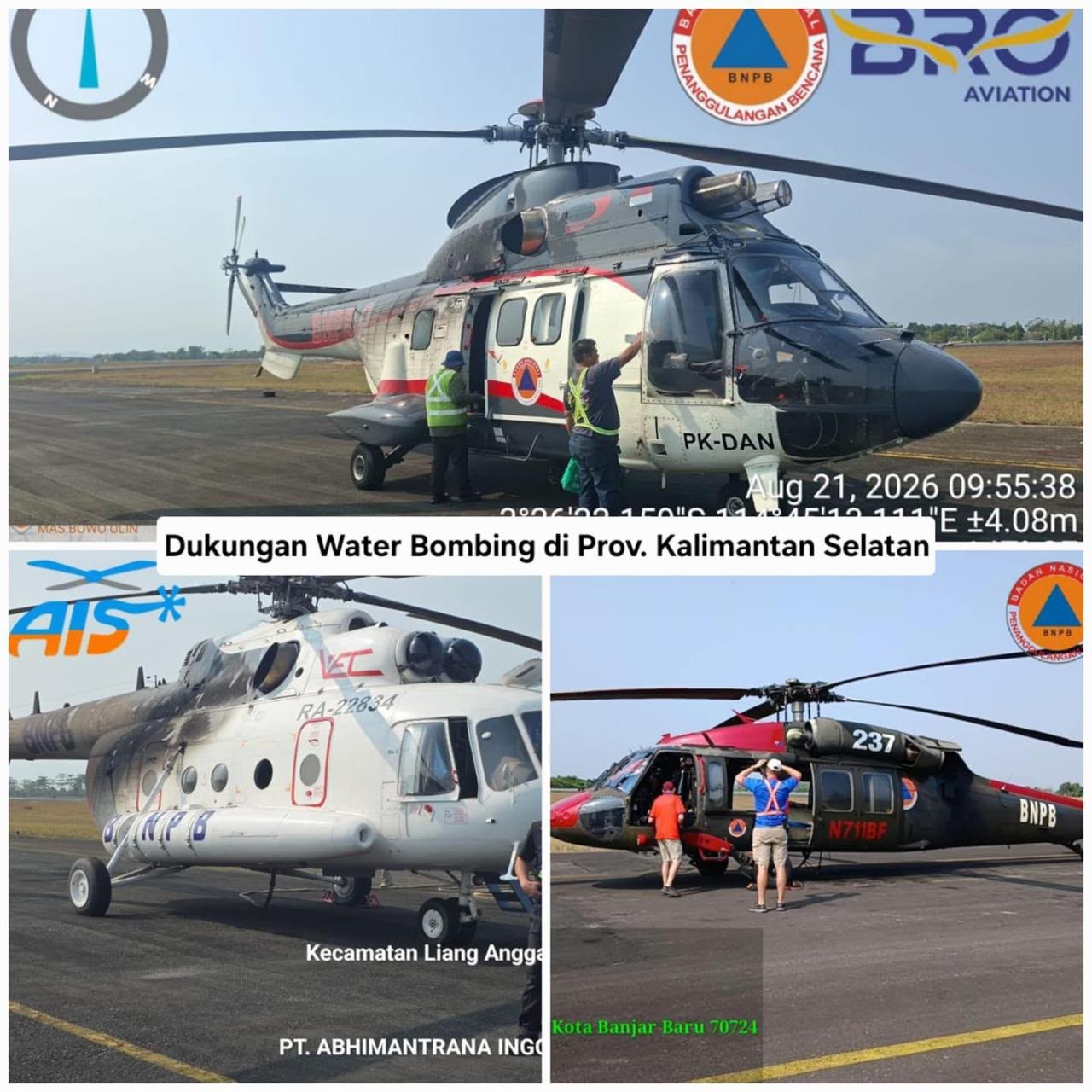 TNI AU Tambah Lima Pesawat OMC untuk Tangani Karhutla di Kalimantan. (Foto: Dok. BNPB