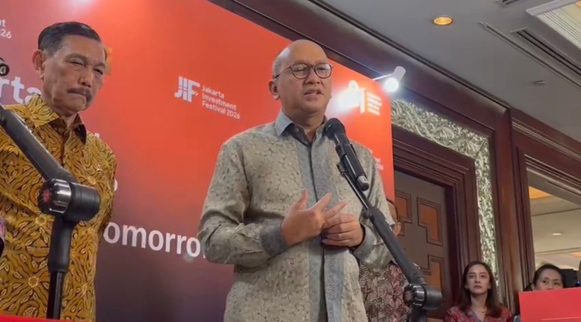 Menteri Investasi dan Hilirisasi Rosan Roeslani dalam Jakarta Investment Festival, Jumat (28/8/2026). Foto: iNews Media Group.