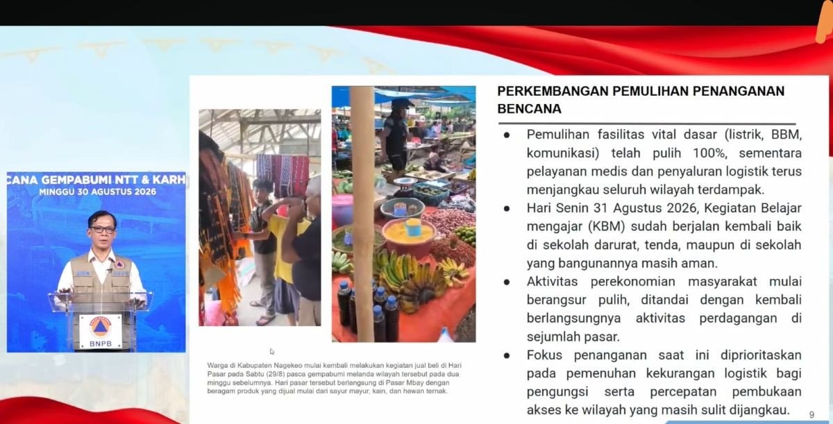 BNPB Pastikan Listrik, BBM, dan Komunikasi di NTT Pulih Usai Gempa, Sekolah Dimulai Besok. (Foto: Dok. BNPB)