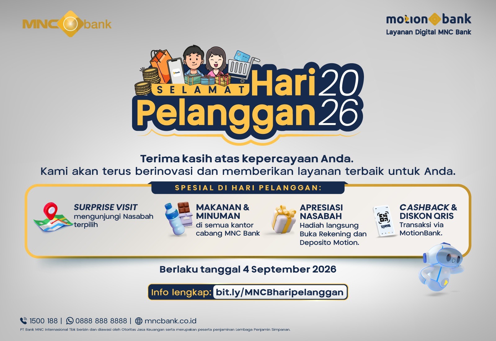 MNC Bank Hadirkan Apresiasi Spesial bagi Nasabah di Hari Pelanggan Nasional. (Foto: iNews Media Group)