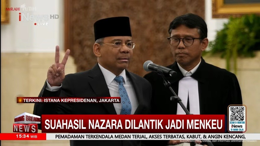 Presiden Prabowo Subianto secara resmi menunjuk Suahasil Nazara menjadi Menteri Keuangan (Menkeu). (Foto: iNews Media Group)