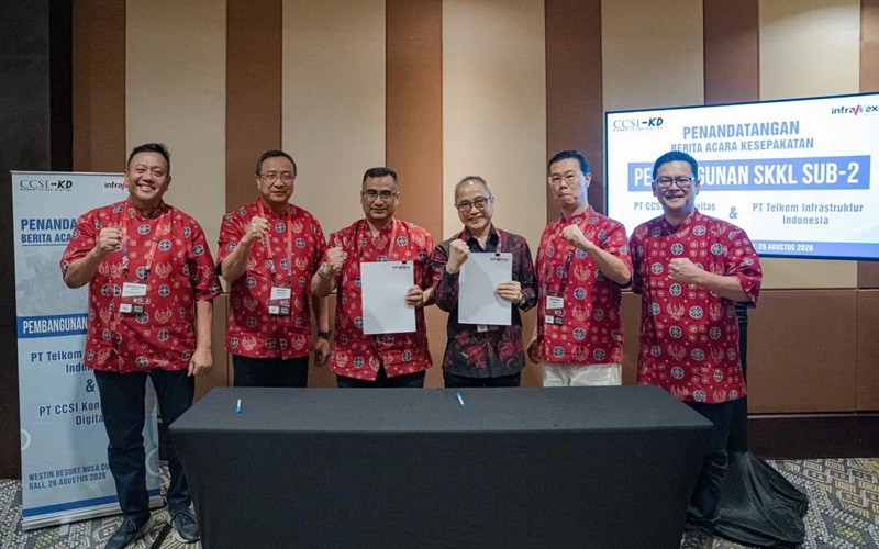 PT Telkom Indonesia (Persero) Tbk (TLKM) dan PT Communication Cable Systems Indonesia Tbk (CCSI)  mengembangkan Sistem Komunikasi Kabel Laut SUB-2. (Foto: Ist)