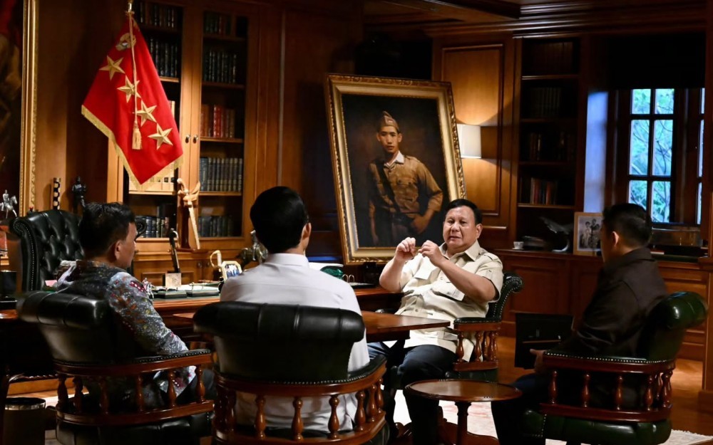 Prabowo Panggil Syahganda Nainggolan, Bahas Penguatan Komunikasi Pemerintah