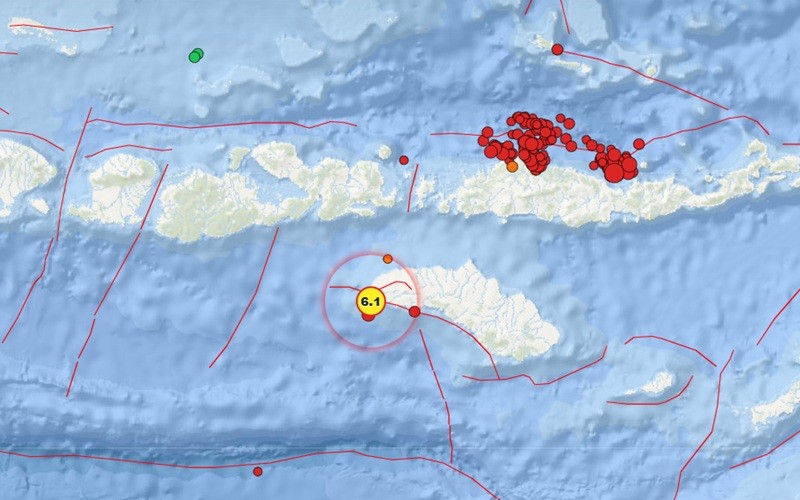 Badan Meterologi, Klimatologi, dan Geofisika (BMKG) melaporkan gempa bumi dengan kekuatan 6,1 magnitudo di Nusa Tenggara Timur (NTT). (Foto: Dok. BMKG)