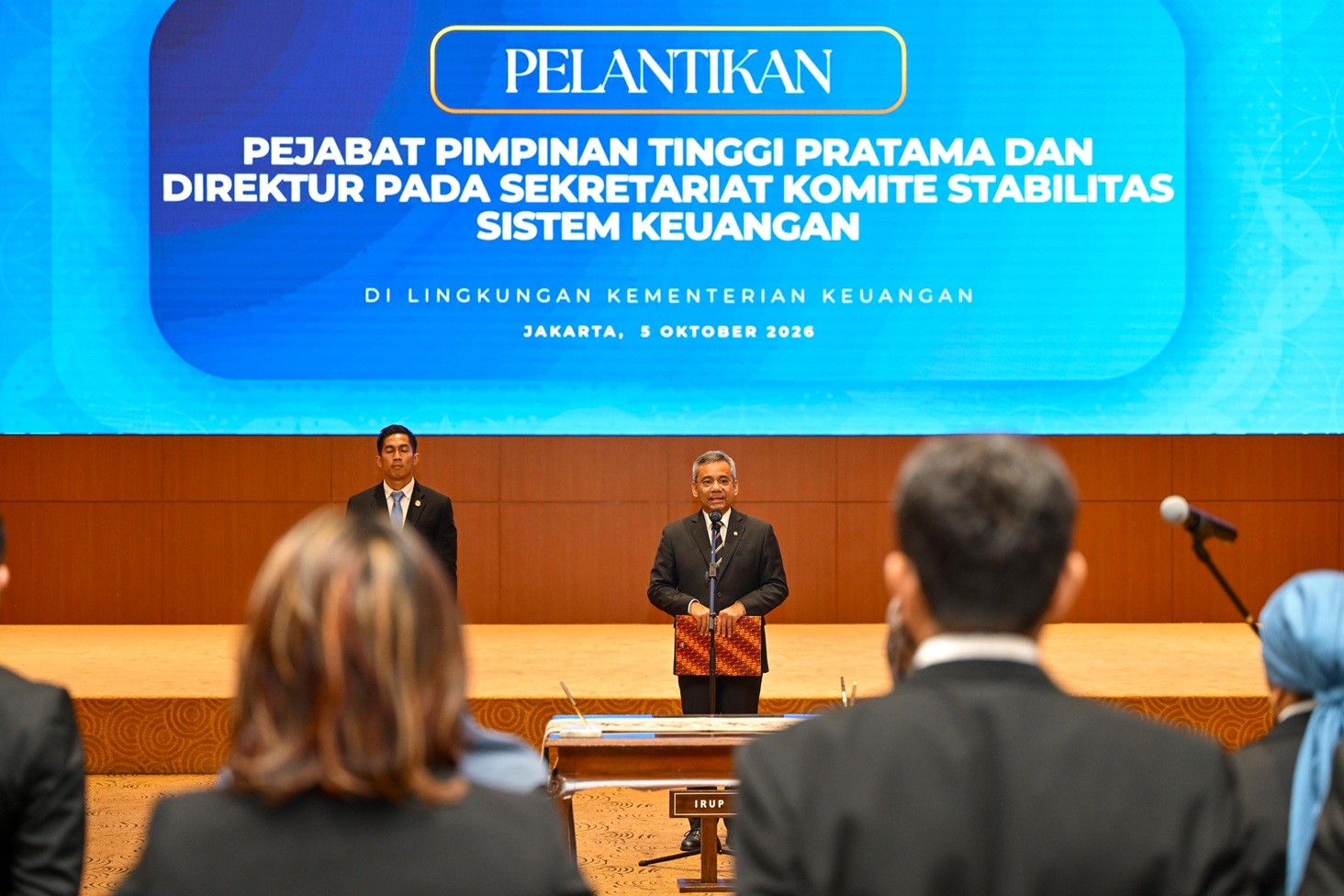 Suahasil Lantik 17 Pejabat Kemenkeu dan KSSK, Minta Tuntaskan Target APBN 2026. (Foto Istimewa)