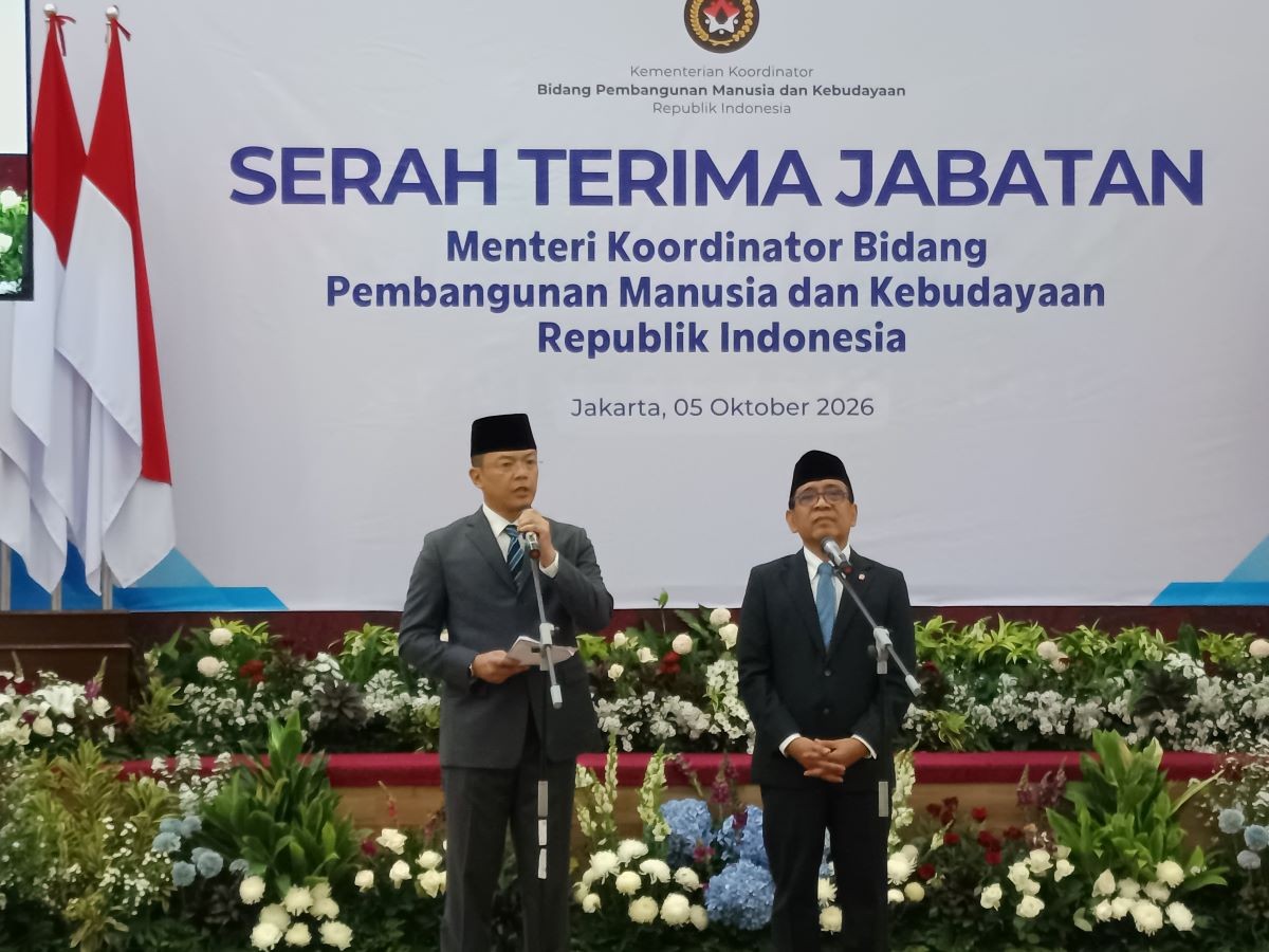 Jalani Sertijab, Pratikno Yakin Sugiono Lebih Efektif Pimpin Kemenko PMK. (Foto: iNews Media Group)