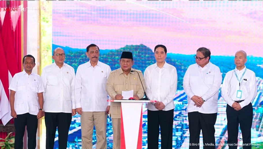 Prabowo Luncurkan 11 Proyek Hilirisasi Rp180 Triliun dan Ekspor Perdana Baterai Kendaraan Listrik. (Foto Istimewa)