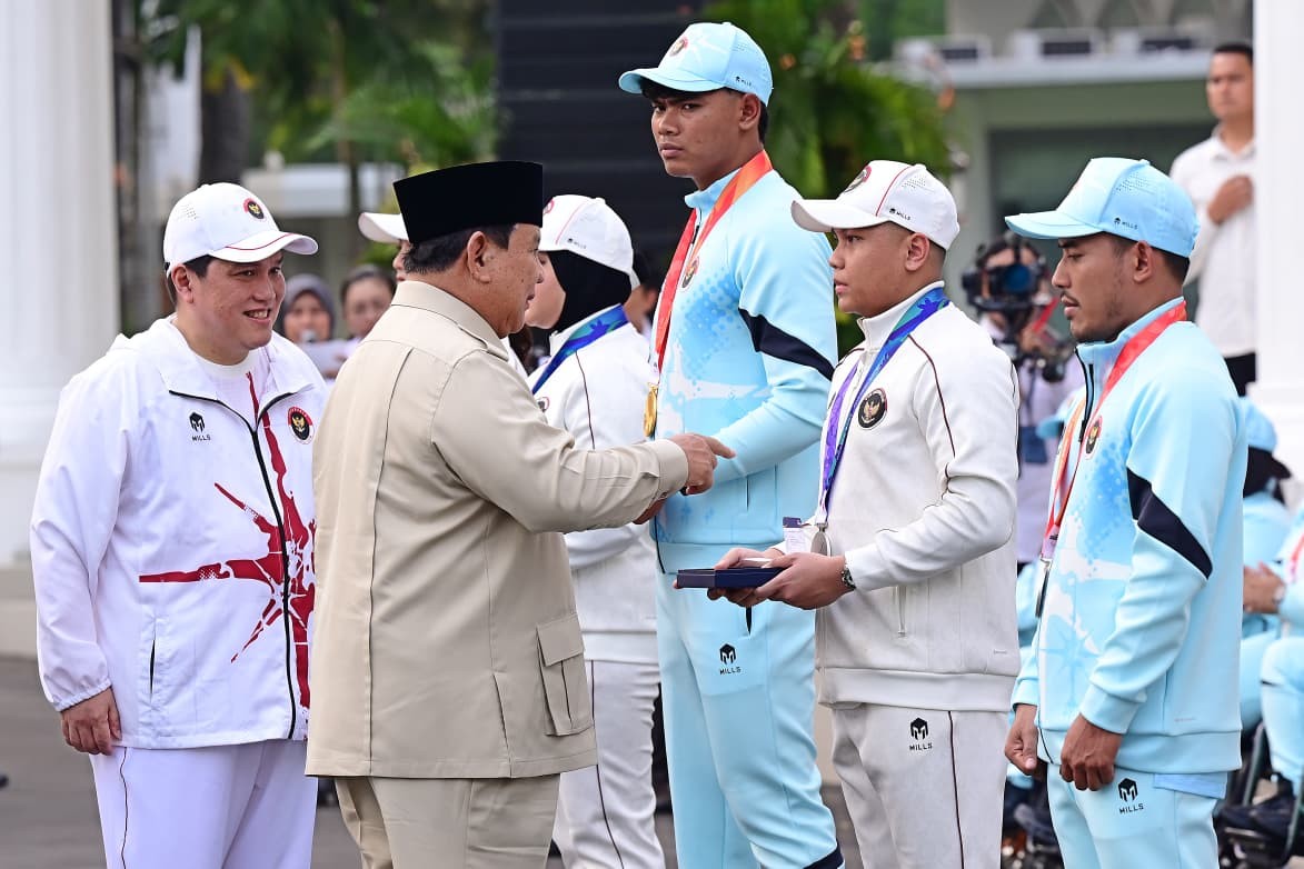 Prabowo Apresiasi Atlet Peraih Medali Asian Games 2026: Saya Ucapkan Terima Kasih. (Foto: BPMI Setpres)