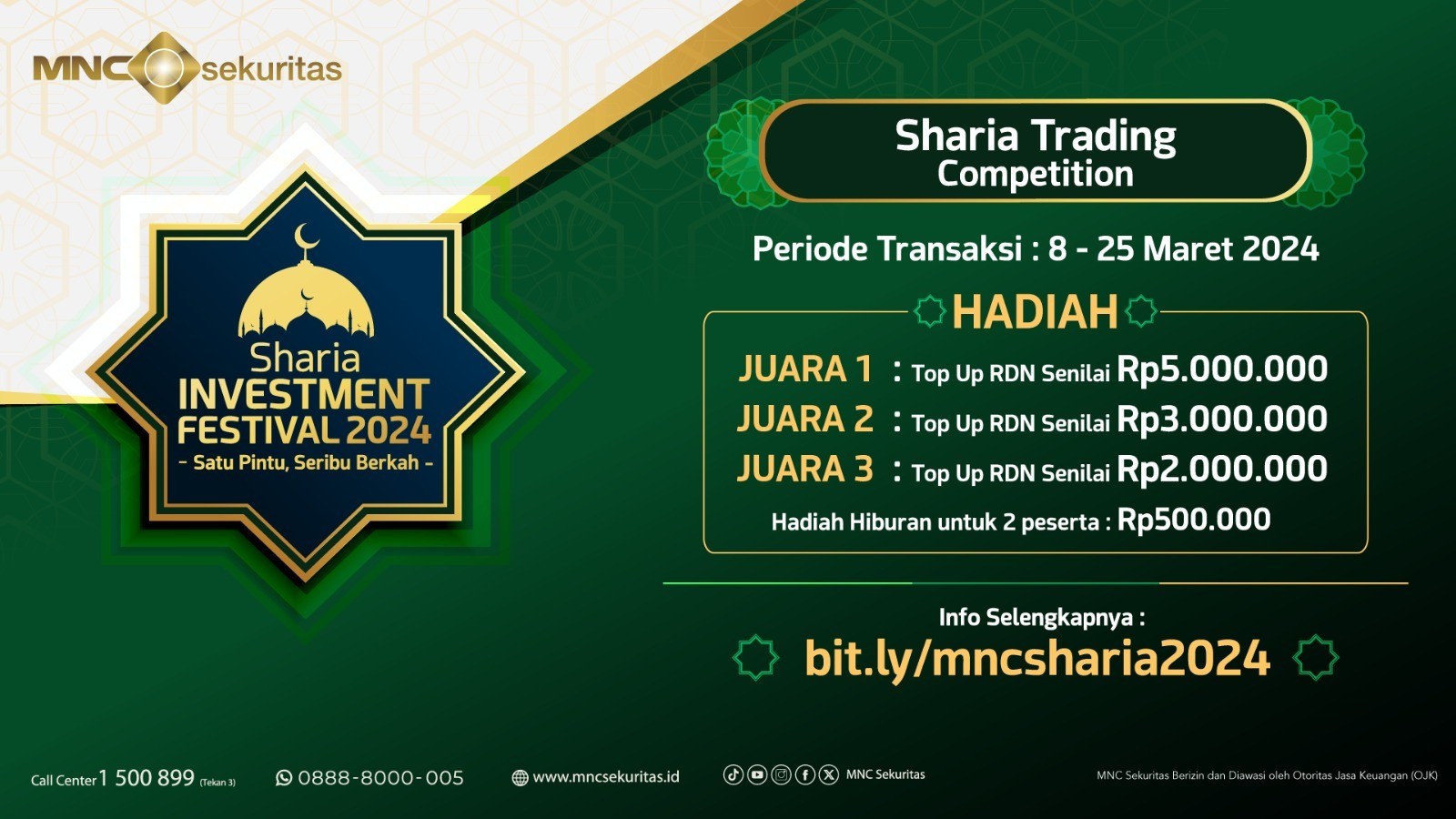 MNC Sekuritas Sharia Trading Competition 2024 Masih Dibuka. (Foto: MNC Media)