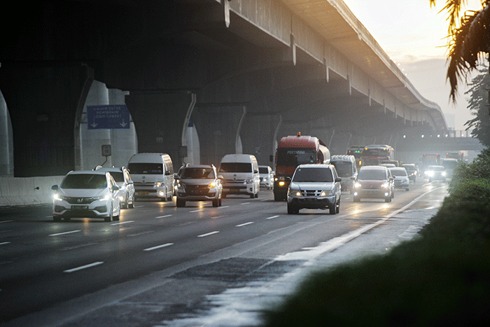 Volume Lalin Landai, JSMR Tutup Sementara Contra Flow Tol Japek Pagi Ini. (Foto: MNC Media)